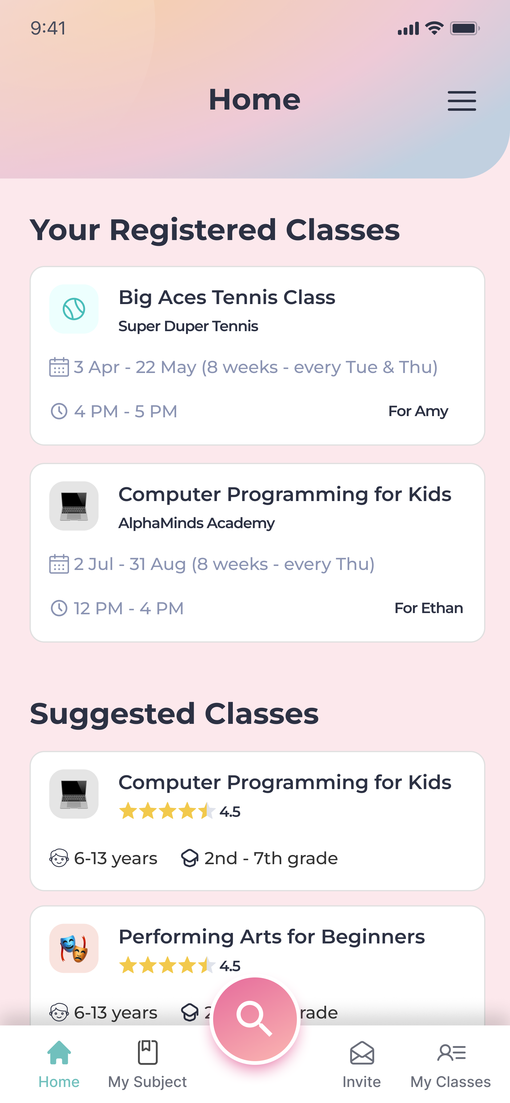 KidZoo Activities - Home Screen